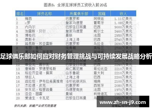 足球俱乐部如何应对财务管理挑战与可持续发展战略分析 足球俱乐部如何应对财务管理挑战与可持续发展战略分析